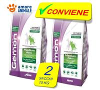 2 Sacos - Monge Gemon Medio Adult Cordero Y Arroz 15 KG para Perro