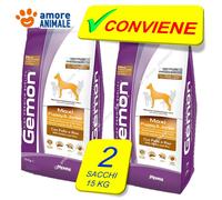2 Sacos - Monge Gemon Medio Puppy Y Junior Pollo Arroz 15 KG X Cachorros de