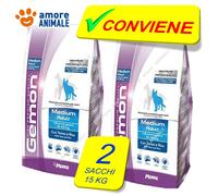2 SACOS - Monge Gemon Medium Adult Atún Y Arroz 15 Kg Croquetas Para Perro