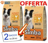 2 Sacos - Monge Simba KG 20 Un Pollo - Croquetas Perro - Comida para Perros