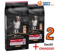 2 SACOS → Purina Dog Pro Plan - Adulto Mediano Piel Sensible, Salmón - 14 kg