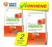 2 SACOS - Trainer Natural Adulto Ligero Medio 12 KG - Croquetas Para Perro