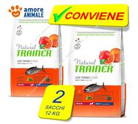 2 SACOS - Trainer Natural Adulto Mediano Con Atún 12 Kg - Croquetas Para Perros