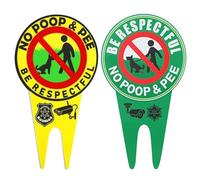 2 Señales De Advertencia De Perros, PVC Reflexivo De Doble Cara, Sin Caca De Perro, Letrero Creativo Reutilizable.