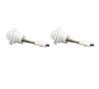 2 sensores de movimiento infrarrojos PIR mini de 220 V con temporizador ajustable y luz LED automática.