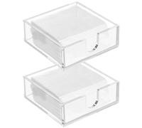 2 servilleteros de papel acrílico transparente organizador de servilletas de 14 x 14 x 5 cm, caja cuadrada de servilletas de cóctel, bandeja de almacenamiento para mesa, cocina, baño, comedor, fiesta