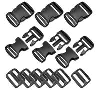 2 Set 38mm/1.5inch Hebilla de plástico de Liberación Lateral Tri-Glide para Correas de Equipaje Collar para Mascotas Reparación de Mochilas