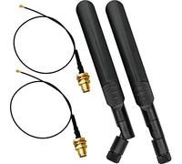 2 Set 8dBi 2.4GHz 5GHz Antena WiFi Doble Banda Antena Macho RP-SMA + 20cm IPEX a RP-SMA Hembra Cable Antena de Red WiFi Avanzada para Intel WiFi WLAN Tarjeta M.2 NGFF 3G 4G