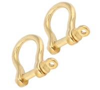 2 Set Ankerschäkel aus reinem Messing, U-Typ, Schlüsselanhänger, Haken, goldene Verbindungsschnalle, 10 mm, Weihnachtsgeschenke