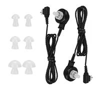 2 Set BTE Sound Aid Cable de 3 Pines, Cable de Ayuda para Escuchar Cable de Transmisión Más Clara Amplificador de Sonido Cable Receptor con Tapones para los Oídos(Negro)