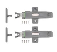2 Set Cabinet Push Latch, Automatic Rebound Self Locking Device, No Pull Handle Closure System, Cushion for Wardrobe Bookcase, Installation Hardware