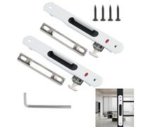 2 Set Cerradura De Gancho Para Puertas Correderas Y Ventanas De Vidrio, Dimensiones 197 X 28 Mm, Instalación Rápida Y Sencilla Con Accesorios Incluidos, Seguridad Y Durabilidad Cierre Puerta Corredera