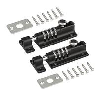 2 Sets Cerradura De Combinación De Cerrojo, Cerradura De Puerta Corredera, Acero Inoxidable, Tornillos Antimanipulación, Cerradura De Combinación Digital Para Perreras, Graneros, Almacenes Etc