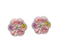 2 Sets Crystal Birthday Party Favor Jewelry Dress for Girls Childrens Earrings Cute Clip on Earring Student Pretend Princess