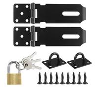 2 sets de candado de seguridad, cerradura de puerta de acero inoxidable, cerradura de puerta de 4 pulgadas con tornillos, muy adecuado para taquillas, con 1 cerradura de latón sintético