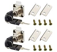 2 sets de cerradura de seguridad para cajones, cerradura de muebles, cilindro de aleación de zinc, cerradura de leva para buzón, cajón, armario