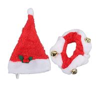 2 Sets Dog Christmas Hat Collar Santa Cat Disfraces con Campanas Cats Perros pequeños Lindo Vestido de Navidad Precio de Navidad (Metro)
