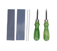 2 Sets Leather Edge Beveler Kit, Professional Alloy Steel Material, Easy Grip Handle, excellent for Leather Craft Professionals and Hobbyists, Includes 2 Iron Bars and 2 Sandpaper