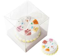 2 Sets Mini Pastel, 1/12 Escala Mini Resina con Caja Transparente, panadería de postres pequeños realistas para cocinas de casa muñecas y comedores