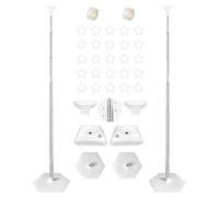 2 Sets Soporte para Columnas de Globos, Soporte Metálico Telescópico Reutilizable de 2 Metros, para Decoración de Cumpleaños, Bodas y Fiestas