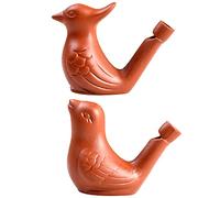 2 silbatos de agua para pájaros de arcilla morada silbato de aves acuáticas para regalos de cumpleaños o accesorios al aire libre