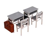 2 sillas de escritorio en miniatura para aula, modelo de juguete con diseño de simulación para casas de muñecas, modelo de manualidades, proyectos, escenas, muebles