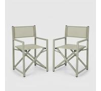 2 sillas plegables de director de aluminio Taylor Bizzotto - Gris claro