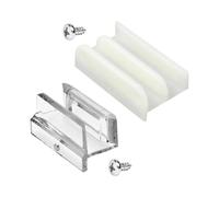 2-Size M6219 Sliding Shower Door Bottom Guide Combo Pack-Rails for Glass Shower Doors Fits 1/2in & 3/8in Glass Thickness