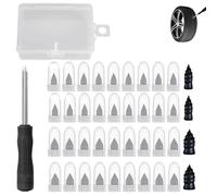 2 Sizes Tire Repair Rubber Nail Kit, 20/40/60/100 PCS Upgraded Vacuum Tire Repair Screws, Plugs Screw Type Fast Self-Service Tool with Screwdriver (Black,60pcs,Tartán)