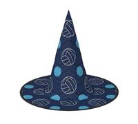 2 sombreros azules de bruja de voleibol para mujer, ala ancha, plegable, puntiaguda, para fiesta de Halloween