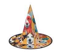 2 sombreros de bruja de Halloween para mujer, de ala ancha, plegable, puntiaguda, para fiesta de Halloween