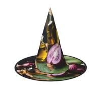2 sombreros de bruja de Halloween para mujer, de ala ancha, plegable, puntiaguda, para fiesta de Halloween
