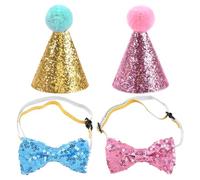 2 sombreros de cumpleaños, 2 pajaritas, sombrero de cumpleaños para mascotas, sombrero de fiesta, decoración de mascotas, pajarita de perro, accesorios de fiesta, adecuado para fiestas de mascotas,