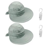 2 Sombreros De Verano para Mujer, 2 Clips para Sombrero, Sombrero Plegable para Mujer, Sombrero con Protección UV para Mujer, Sombrero Extraíble