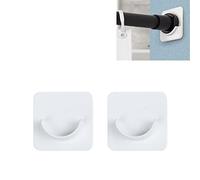 2 soportes adhesivos para barra de cortina de ducha, soporte para barra de armario en forma de U para pared sin taladros, no incluye barra de cortina de ducha (tamaño: 4 x 4 cm)