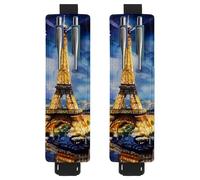 2 soportes ajustables para bolígrafos de piel sintética, para cuaderno, estuche para lápices de tapa dura, libros, planificadores, carpetas, tabletas, paisaje nocturno de la torre de la ciudad de