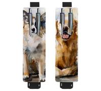 2 soportes ajustables para bolígrafos de piel sintética, para cuaderno, estuche para lápices de tapa dura, libros, planificadores, carpetas, tabletas, acuarela, labrador Berger Allemand