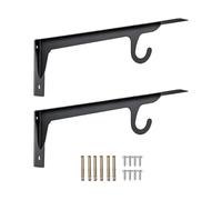 2 soportes de barra de armario de acero reforzado con capacidad de 200 libras, soportes de gancho de pared para organizar armarios y estanterías, gancho de pared fuerte, paréntesis, ahorro de espacio