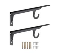 2 soportes de barra de armario de acero reforzado con capacidad de 200 libras, soportes de gancho de pared para organizar armarios y estanterías, gancho de pared fuerte, paréntesis, ahorro de espacio
