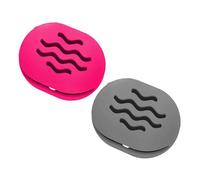 2 soportes de esponja de maquillaje TIKIUKI para licuadora de belleza, estuche de esponja de maquillaje transpirable, esencial para negocios o viajes (rosa + gery)