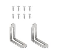 2 Soportes De Esquina Acero Inoxidable For Muebles, Conector Estante Angular, Soporte Gabinete, Marco Fijación, Negro Con Tornillos, Accesorios Hardware(Stainless47.5mm2pcs)