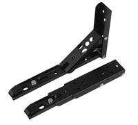 2 soportes de estante plegables negros 8" a 14", resistentes, blancos, for mesas trabajo, caravanas y vehículos, ahorrando espacio para Cocina Libros Estante(10 Inch Black)