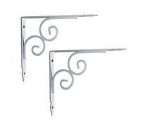 2 soportes de estantería negros, soportes de estantería en ángulo recto de 90 grados, soportes flotantes de metal, soporte de estantería de pared conectado a muebles(White,19x24cm/7.5*9.4in)