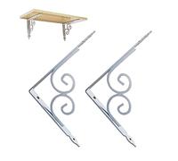 2 soportes de estantería resistentes de 10 x 14 cm, soportes de ángulo recto, soportes decorativos de pared, soportes flotantes for mesas, estanterías y muebles de madera.(White,19x24cm/7.5*9.4in)