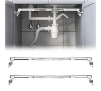 2 soportes de fregadero de montaje inferior, kit de instalación ajustable de acero inoxidable, soportes de fregadero de montaje inferior para fregadero de cocina y baño resistente (51-80 cm)