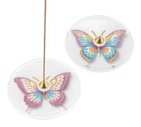 2 soportes de incienso de acrílico con forma especial de mariposa 5D (B