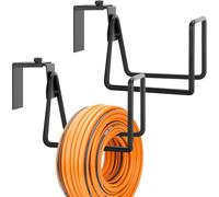 2 soportes de manguera de metal para manguera de jardín, soporte para manguera de pared, resistente para montaje en pared, tambor de manguera ajustable para mangueras de agua, cable de extensión de