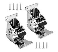 2 soportes de mesa plegables prácticos con mecanismo de bloqueo, accesorio portátil para muebles, proyectos, suministros, bisagras de hierro