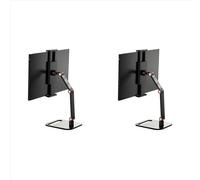 2 soportes de monitor portátiles, soporte universal de escritorio de metal de 16 pulgadas, soporte plano de escritorio para transmisión en vivo