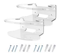 2 soportes de montaje acrílicos para enrutador, soporte de estante de pared transparente, dispositivos Orrbi, solución de instalación minimalista, configuración de garaje, duradero, eficiente en el